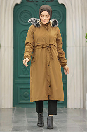 Kürklü Taba Tesettür Parka 60651TB