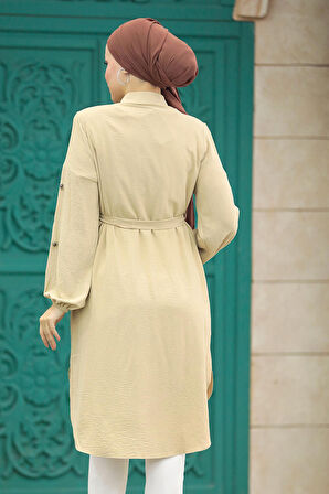 Kemerli Camel Tesettür Tunik 21095C