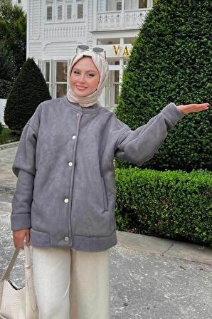 Süet Deri Füme Tesettür Kolej Mont 9287FU