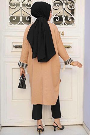 Püskül Detaylı Bisküvi Tesettür Tunik 651BS