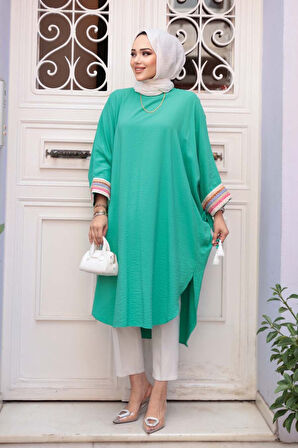 Yarasa Kol Yeşil Tesettür Tunik 210048Y