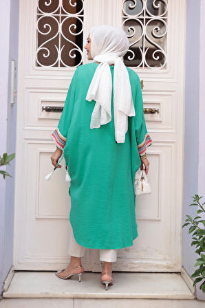 Yarasa Kol Yeşil Tesettür Tunik 210048Y