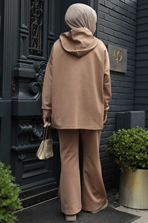 Kapşonlu Vizon Tesettür İkili Takım 12312V