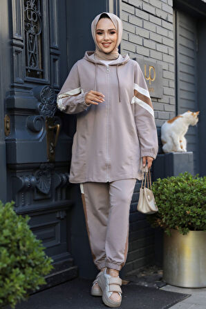 Fermuarlı Vizon Tesettür İkili Takım 20135V