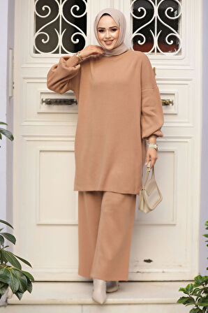 Bisküvi Tesettür Triko İkili Takım 50602BS