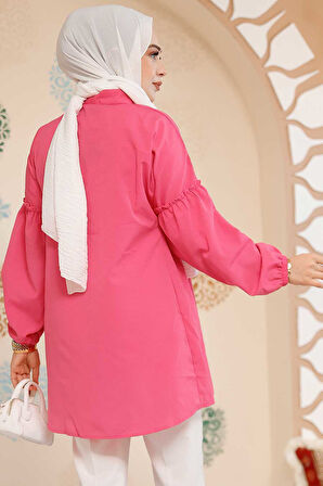 Nakış Desenli Fushia Tesettür Tunik 40603F