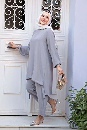 Gri Tesettür İkili Takım 65876GR