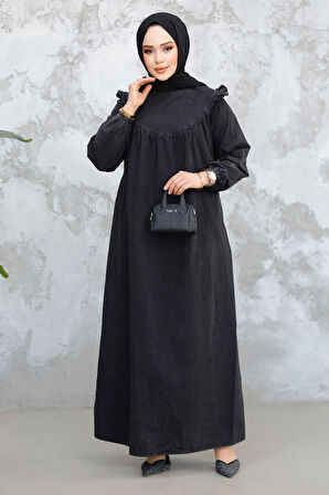 Kot Antrasit Tesettür Elbise 19140ANT