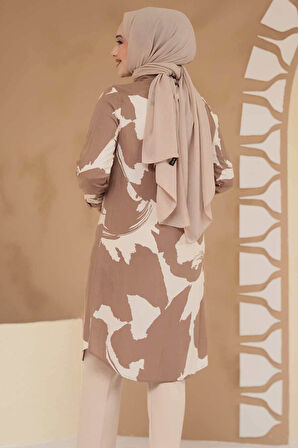 Desenli Vizon Tesettür Viskon Tunik 11728V