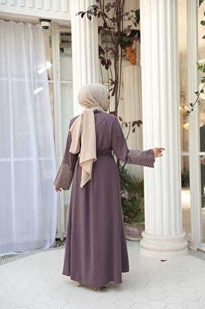 Desenli Gül Kurusu Tesettür Ferace 29105GK