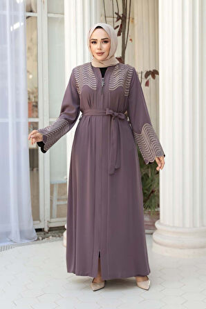 Desenli Gül Kurusu Tesettür Ferace 29105GK