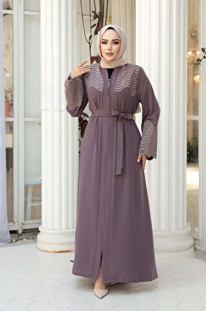 Desenli Gül Kurusu Tesettür Ferace 29105GK