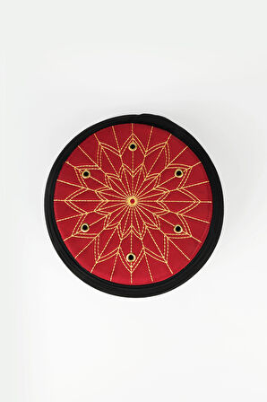 Talebe Sarığı - Siyah Kumaş - Bordo Takke - Yuvarlak Sarım - Kuş Gözü - 5 metre