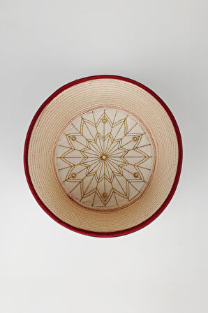 Talebe Sarığı - Siyah Kumaş - Bordo Takke - Yuvarlak Sarım - Kuş Gözü - 5 metre