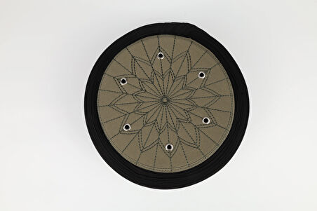 Talebe Sarığı - Siyah Kumaş - Yeşil Takke - Düz Sarım - Kuş Gözü - 5 metre