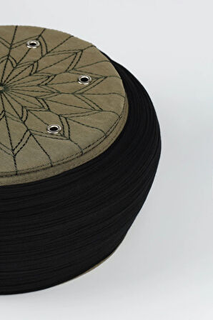 Talebe Sarığı-Siyah Kumaş-Yeşil Takke-Yuvarlak Sarım-Kuş Gözü-5 metre