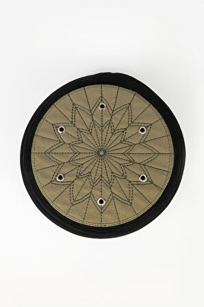 Talebe Sarığı - Siyah Kumaş - Yeşil Takke - Yuvarlak Sarım - Kuş Gözü - 7 metre