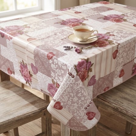 Özel Üretim Sofra Çiçekli Örtü Şık Elyaf Tabanlı Muşamba Masa Örtüsü 100x140 cm