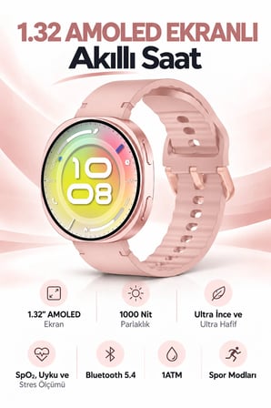 42mm Ultra İnce AMOLED Ekranlı Akıllı Saat Bluetooth Sesli Görüşme Arama Özellikli Metal Kasa