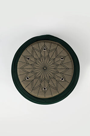 Talebe Sarığı - Yeşil Kumaş - Yeşil Takke - Düz Sarım - Kuş Gözü - 5 metre