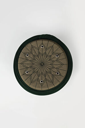 Talebe Sarığı - Yeşil Kumaş - Yeşil Takke - Düz Sarım - Kuş Gözü - 7 metre