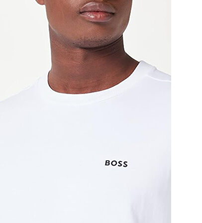 Boss Bisiklet Yaka Pamuk T-Shirt