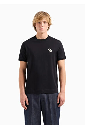 Emporio Armani Erkek Logolu Günlük Siyah T-Shirt 