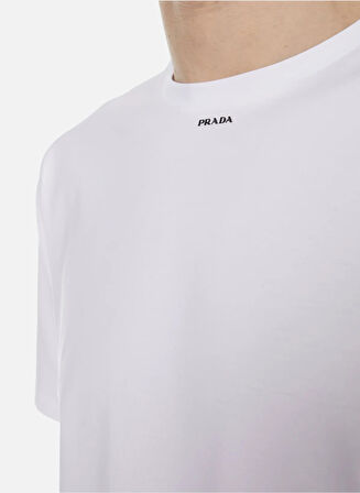 Prada T-Shirt With Brand Name Neck