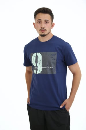 Erkek Tişört – Comfort Fit %90 Pamuk Likralı, Sade Modern Baskılı Düz Renk Üst Giyim