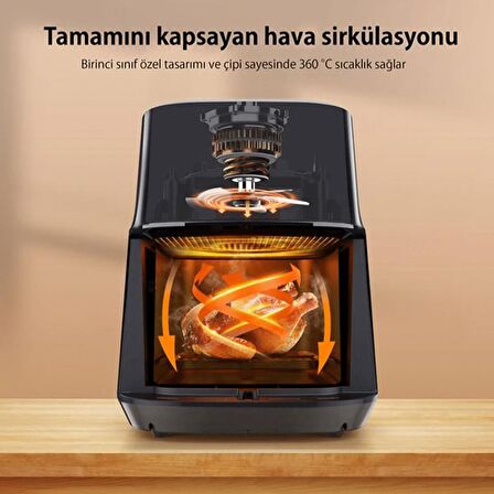 TaoTronics TT-AF011 5 Litre 8 İşlevli Camlı AIRFRYER