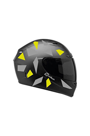 Kare Gri Neon Sarı Kamuflaj Kask Sticker Modeli