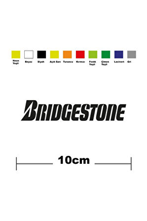 Bridgestone Sponsor Marka Tek Renk Sticker Etiket