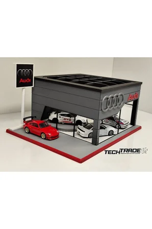 Audi Diecast Showroom Garaj Diorama 1:64 Ölçek