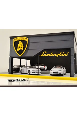 Lamborghini Diecast Showroom Garaj Diorama 1:64 Ölçek