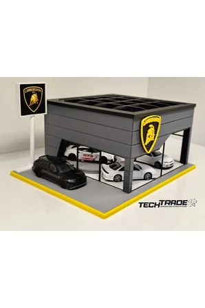 Lamborghini Diecast Showroom Garaj Diorama 1:64 Ölçek