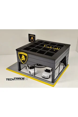 Lamborghini Diecast Showroom Garaj Diorama 1:64 Ölçek