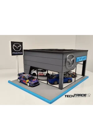 Mazda Diecast Showroom Garaj Diorama 1:64 Ölçek