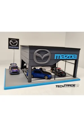 Mazda Diecast Showroom Garaj Diorama 1:64 Ölçek