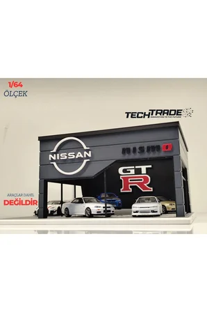 Nissan Diecast Showroom Garaj Diorama 1:64 Ölçek