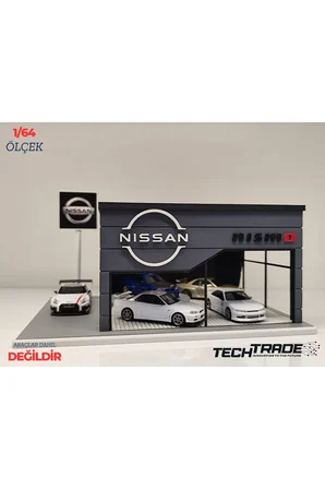 Nissan Diecast Showroom Garaj Diorama 1:64 Ölçek