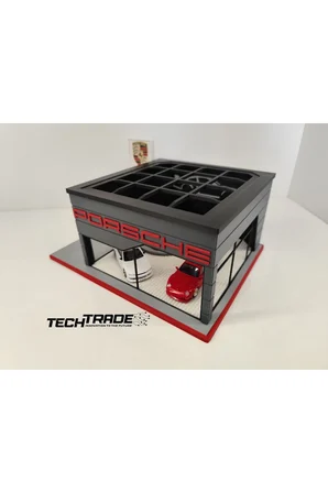 Porsche Diecast Showroom Garaj Diorama 1:64 Ölçek