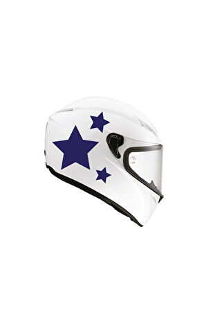 Tek Renk Üçlü Yıldız (triple Star Helmet Stickers) Kask Sticker Etiket Modeli 3