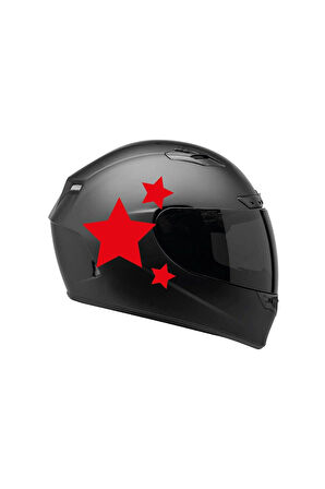 Tek Renk Üçlü Yıldız (triple Star Helmet Stickers) Kask Sticker Etiket Modeli 3