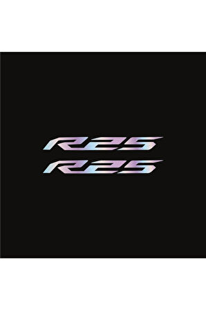 Yamaha R25 Yazılı Hologram Motosiklet Kask Sticker Etiket Modeli