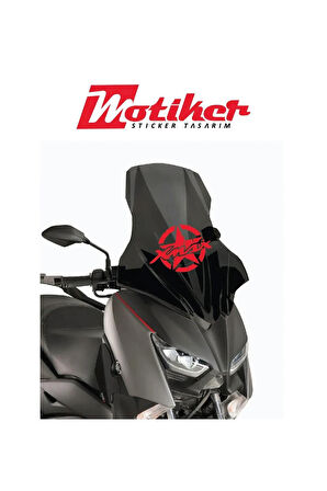 Yamaha Xmax Ön Cam Yıldız Sticker Etiket Model