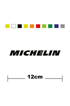 Michelin Sponsor Marka Tek Renk Sticker Etiket
