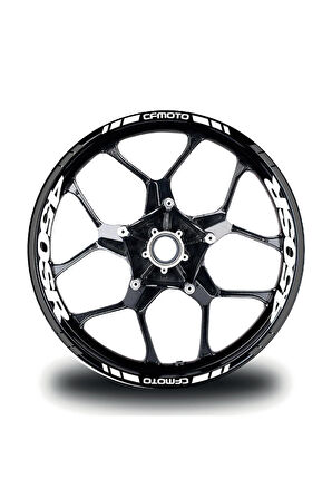 CFMOTO 450SR Sticker Jant İç & Dış Yazılı Etiket Modeli Gri - Beyaz