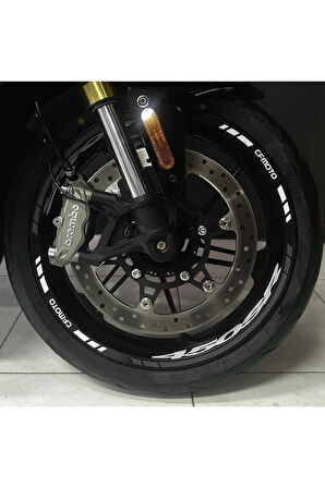 CFMOTO 450SR Sticker Jant İç & Dış Yazılı Etiket Modeli Gri - Beyaz