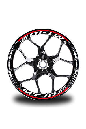 Kırmızı Yamaha MT 10 SP Jant Sticker Etiket