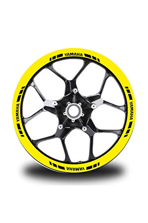 Yamaha Yazılı Kısa Dış Şerit 16'lı Tek Renk Jant Sticker Modeli